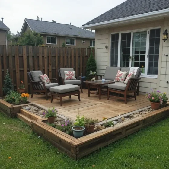 Pallet Deck with Recycled Wood Accents