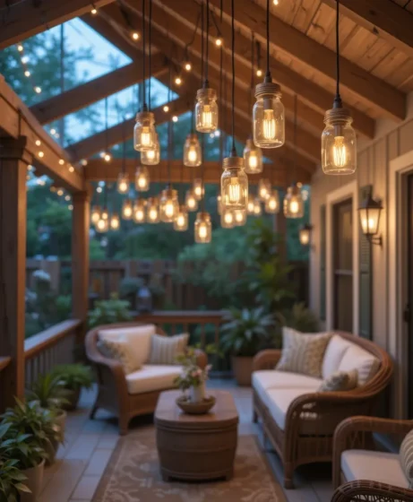 Rustic Mason Jar Lights