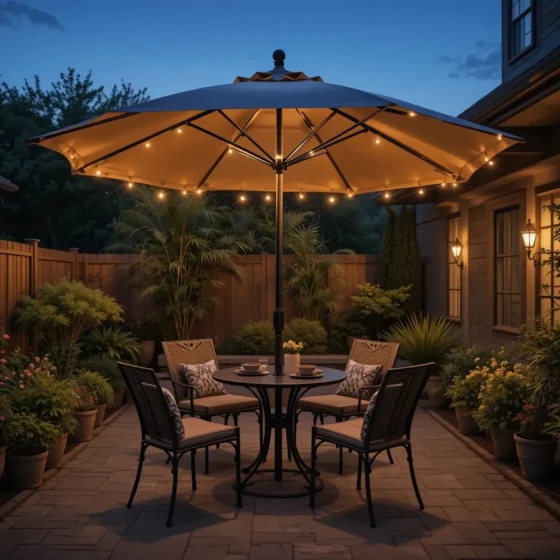 Solar-Powered Umbrella Lights