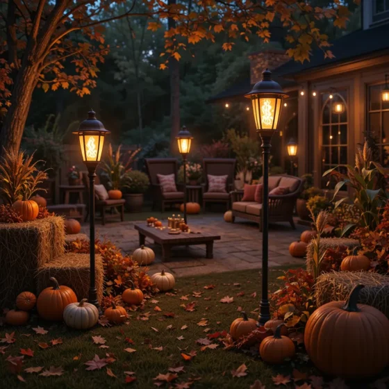 Torch Lamps with Fall Styling