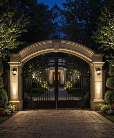 Archway Lighting for Gated Entrances