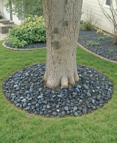 Black Rock Around Trees