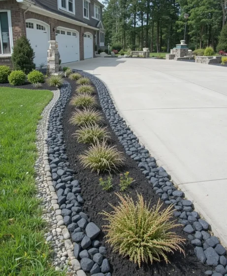 Black Rock Driveway Accents