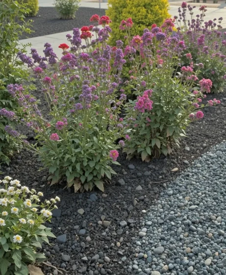 Black Rock Mulch for Flower Beds - Black Rock Landscaping Ideas