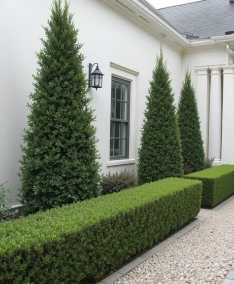 Boxwood and Gravel Minimalist Garden