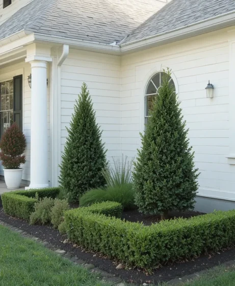 Boxwoods as Corner Accents
