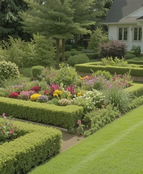 Boxwoods in Raised Garden Beds