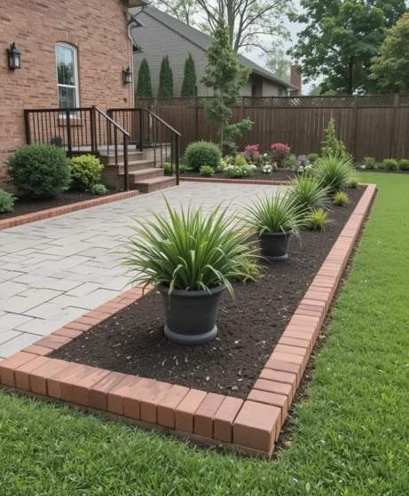 Brick Edging Around a Patio