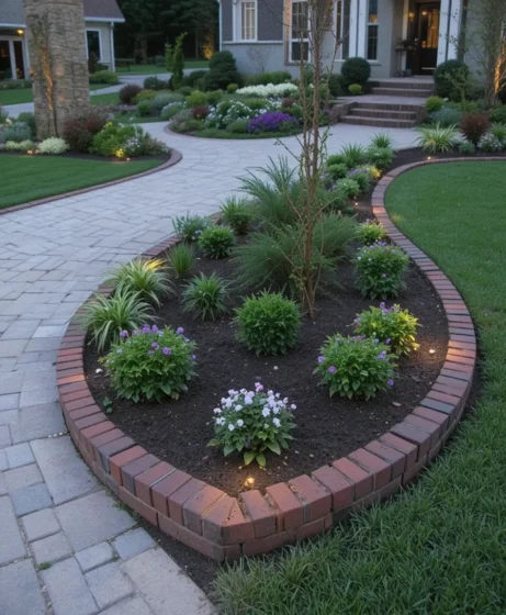 Brick Edging with Lighting