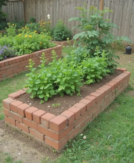 Brick Herb Garden Dividers
