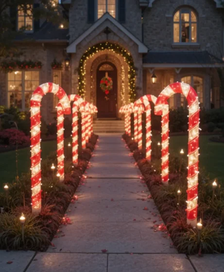 Candy Cane Pathway Lights