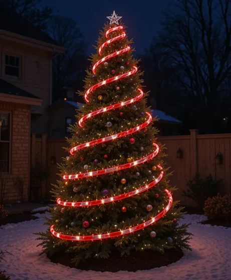 Candy Cane Spiral Tree