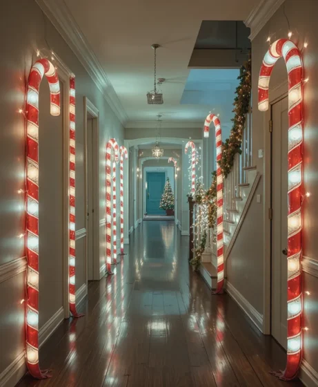 Candy Cane-Themed Lights