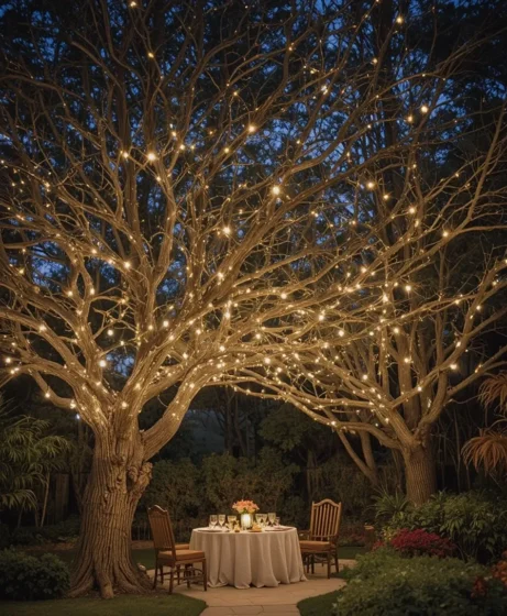 Canopy of Lights Through the Branches