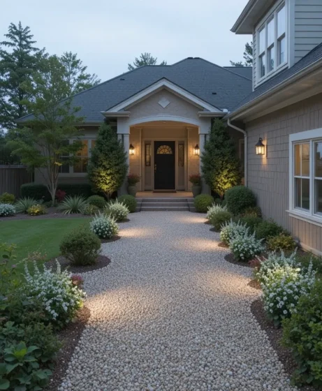 Gravel Entryway Garden 
