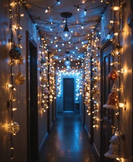 Hanging Ornaments with Lights