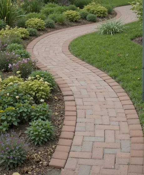 Herringbone Brick Pattern Edging
