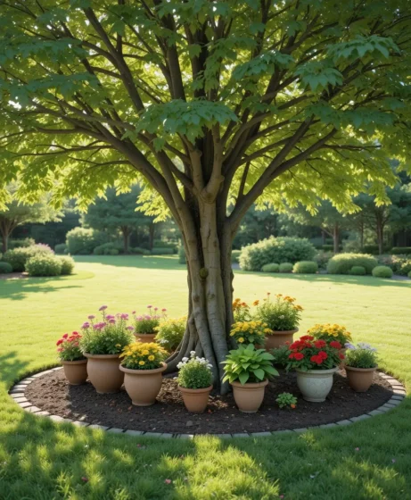 Include Potted Plants Around the Base