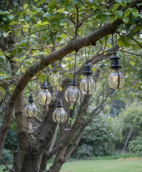 Lanterns Hanging from Branches