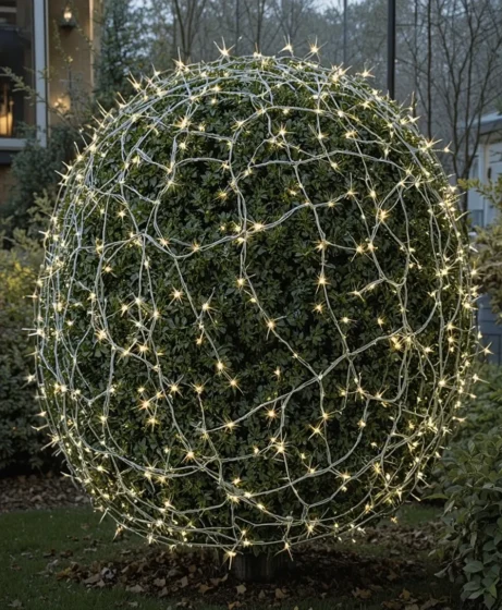 Net Lights on Bushes