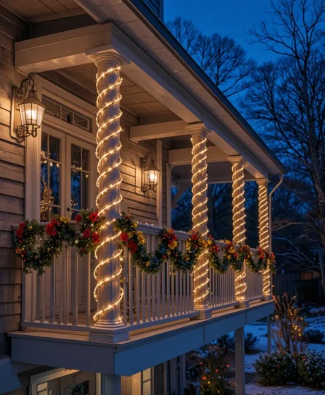 Rope Spiral Lights on Posts