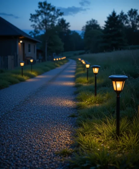 Solar Pathway Lights in Gravel or Grass