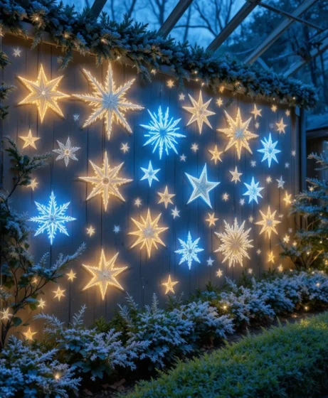 Star and Snowflake Mounted Lights