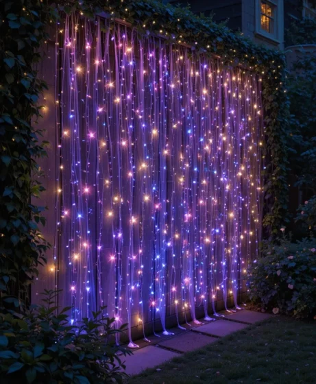 Vertical String Lights Curtain