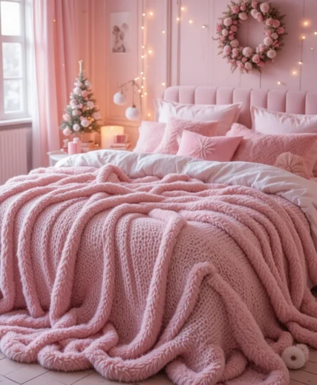 Cozy Pink Knit Throws
