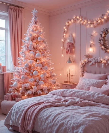 Frosted Pink Christmas Tree