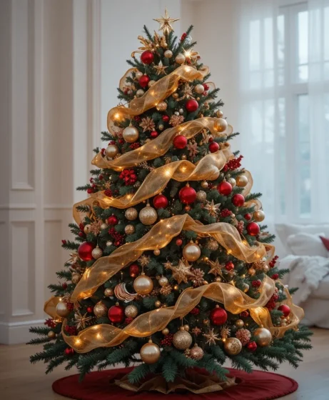 Gold Mesh Ribbon Layers