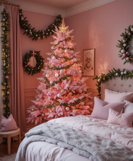 Pink Tree with Greenery Mix