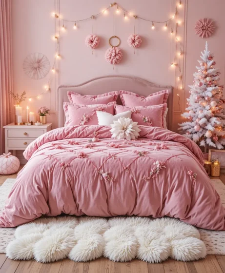 Pink Velvet Bedding Set