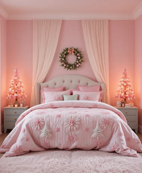 Pink and Green Bedside Décor