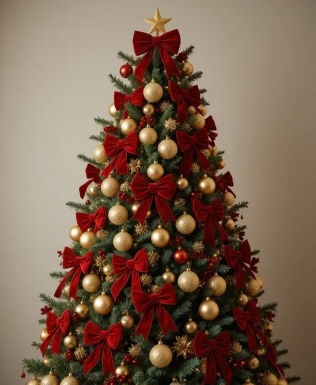 Gold and Red Christmas Tree Decoration 