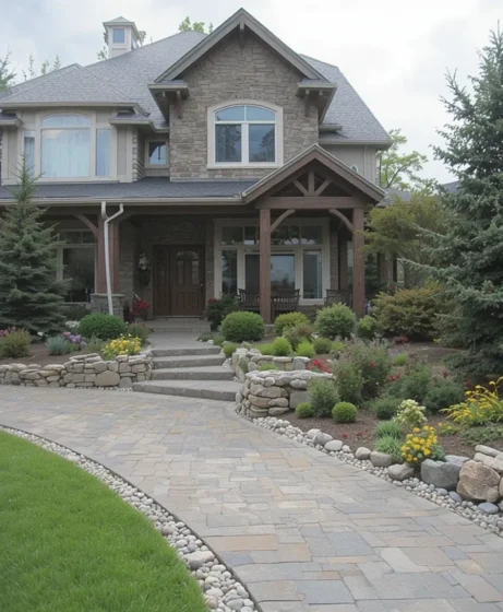 River Rock Driveway Accents