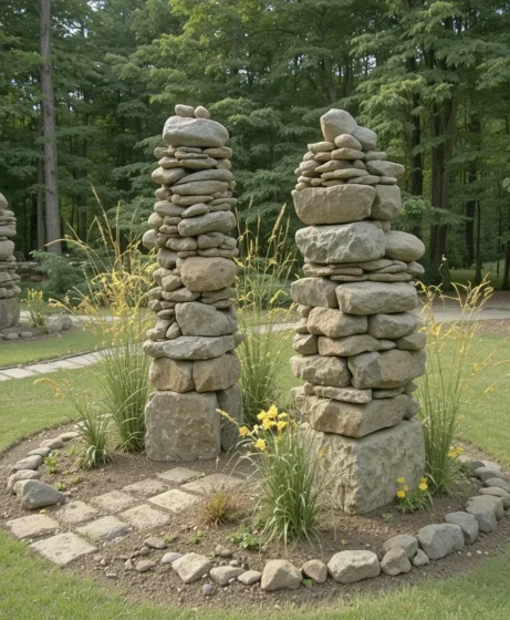 River Rock Garden Sculptures