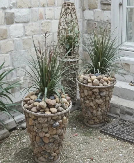 River Rock Outdoor Planters