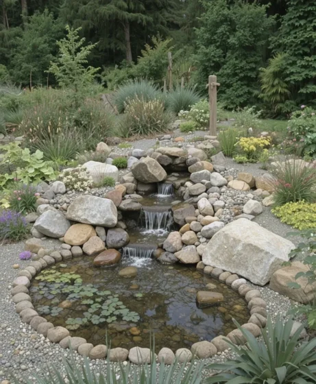 Rock Garden Around Pond