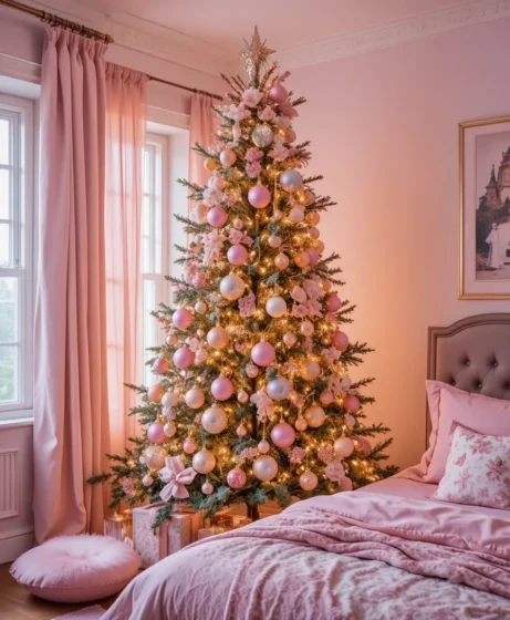 Rose-Gold Ornament Tree