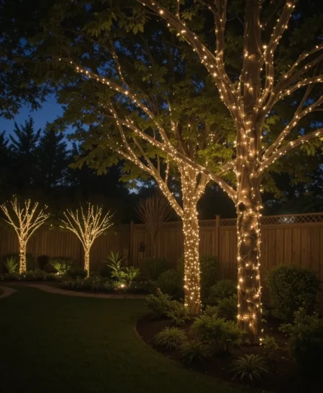 String Lights on Trees or Fences