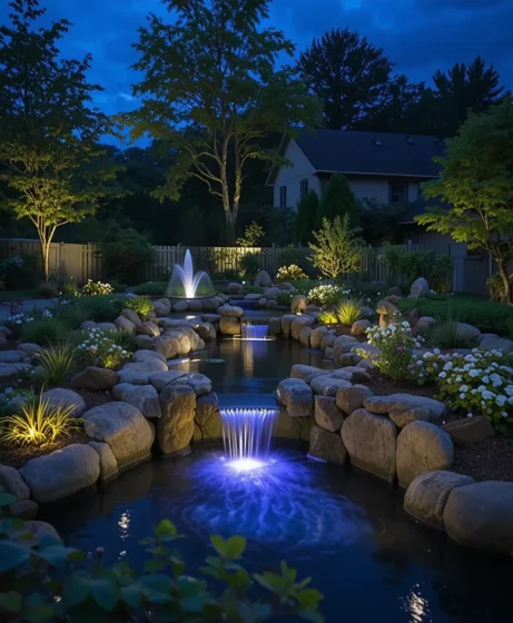 Water Feature with Lighting