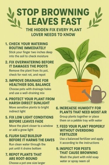 save plant from browning leaves