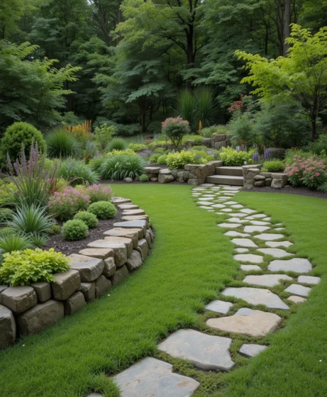 Lawn Stone Edging Ideas