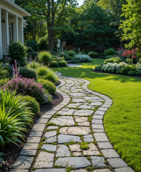 Lawn Stone Edging Ideas