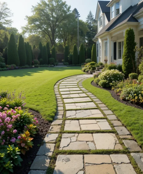 Lawn Stone Edging Ideas