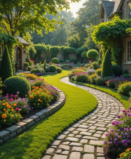 Lawn Stone Edging Ideas