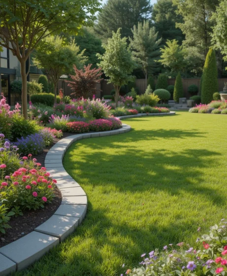 Lawn Stone Edging Ideas