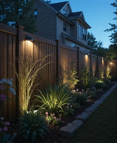 Fence-Mounted Spotlights