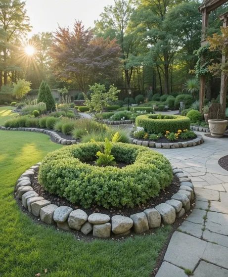 Rounded Stone Borders for Smooth Curves